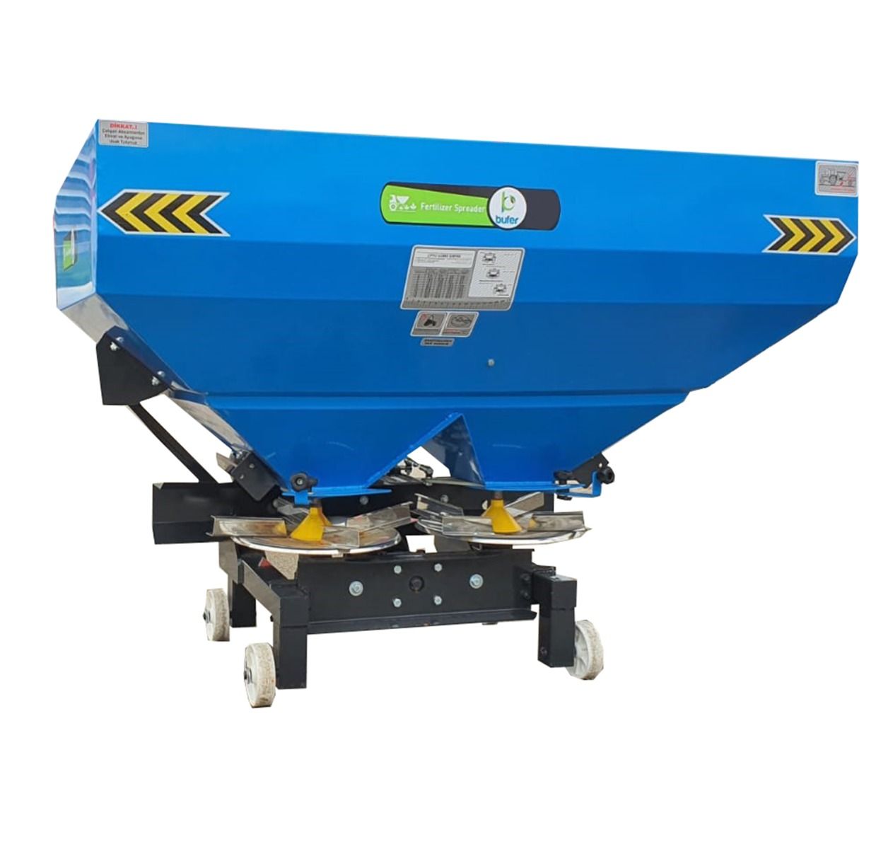 Masina de imprastiat ingrasaminte, MIG (azot) purtat Bufer, 600 litri, disc dublu INOX