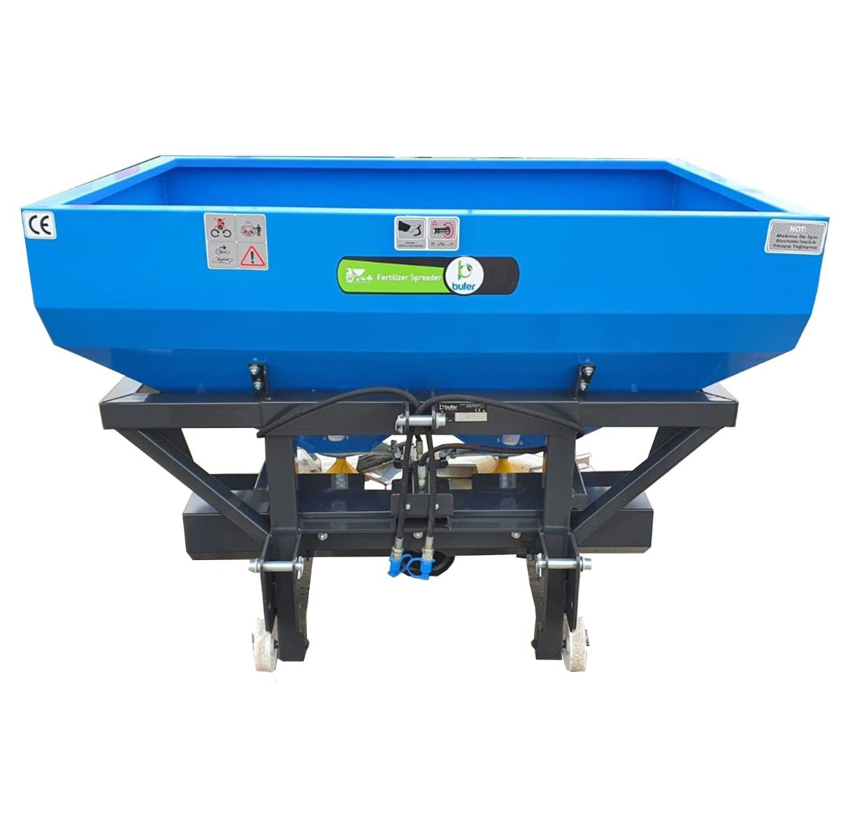 Masina de imprastiat ingrasaminte, MIG (azot) purtat Bufer, 800 litri, disc dublu INOX