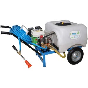 Pulverizator si atomizor Bufer de gradina, tractat, 100 litri, motor benzina de 6.5 CP